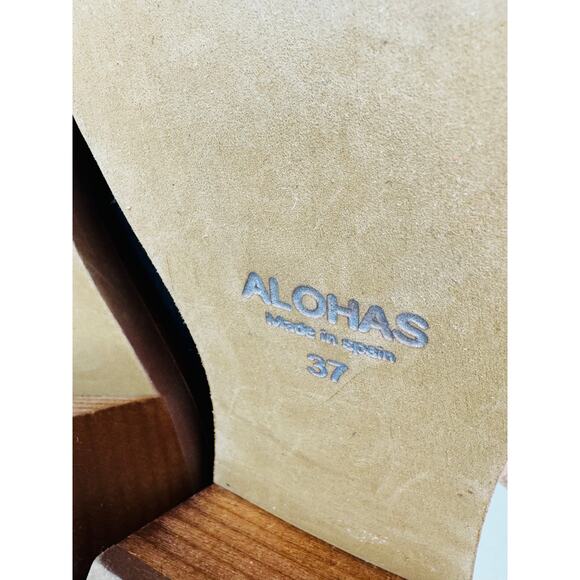 ALOHAS Roxanne Black Leather Platform Loafers Sz 37 Retro Chunky Slip-On Shoes - Picture 6 of 11